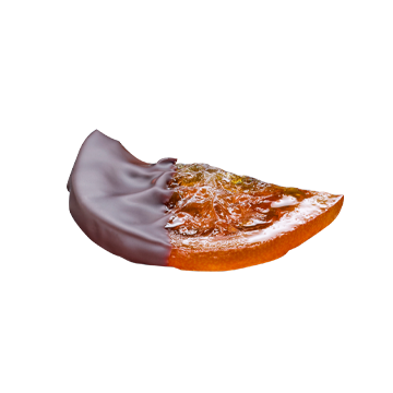 Kandierte Orangen Kandierte Orangenscheiben in Dunkler Schokolade 62%